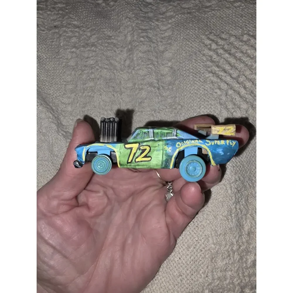 Disney Pixar Cars 3 Superfly #72 Demo Derby Missing 2 Rubber Tires Mattel